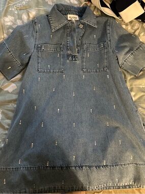 Aligne Blue Denim Mini Dress with Bead Detail
